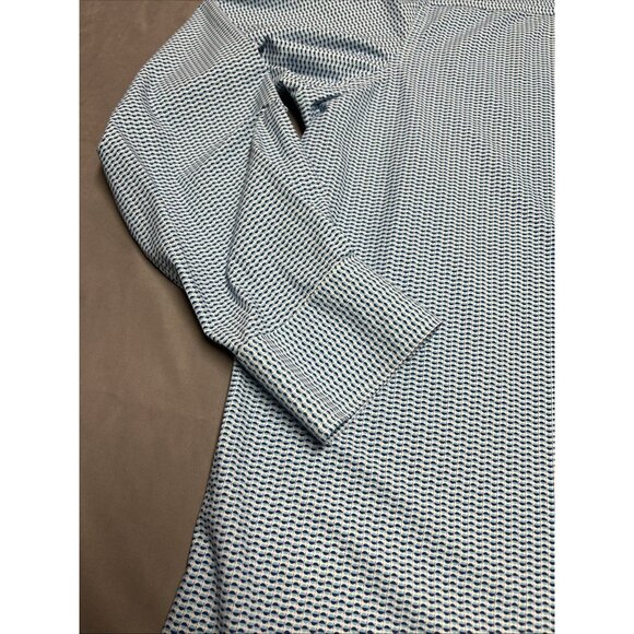 J Hilburn Geometric Blue/White Men's Size 3XL Casual Long Sleeve Button Down - Picture 12 of 16